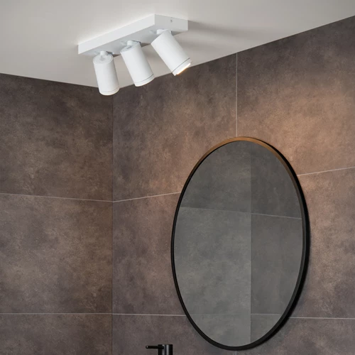 Lucide TAYLOR - Plafondspot Badkamer - LED Dim to warm - GU10 - 3x5W 2200K/3000K - IP44 - Wit - sfeer 1